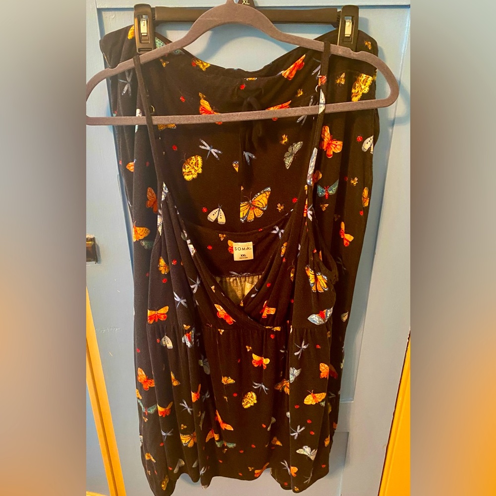 Soma black with butterflies pajamas